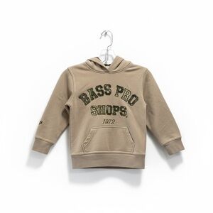 6/20 🥳Bass Pro Shops Kids Hoodie XS – Tan Camo Lined, Minor Pilling/Stains
